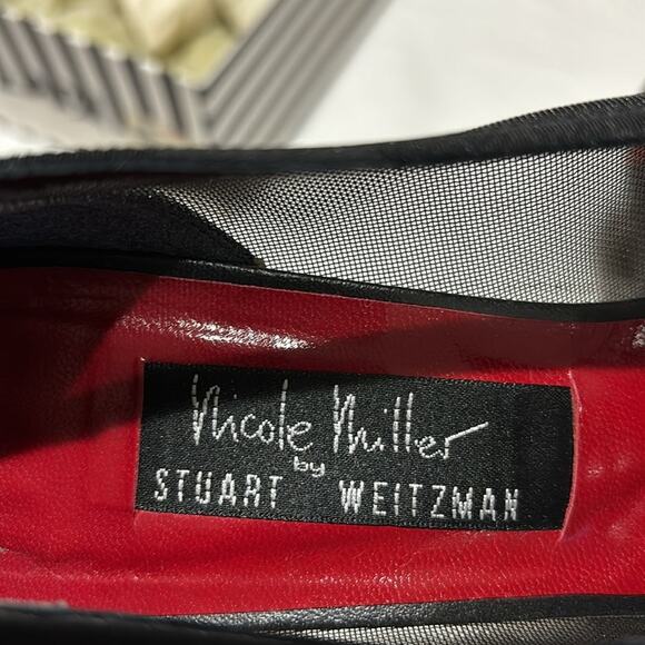 Stuart Weitzman for Nicole Miller 8 black Tiparillo Lucky Lips Crepe vintage euc